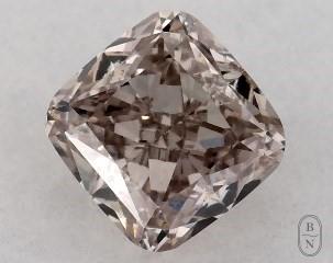 This cushion modified cut 0.4 carat Fancy Brown Pink color si1 clarity has a diamond grading report from GIA
